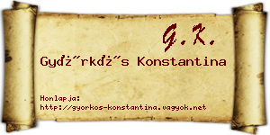 Györkös Konstantina névjegykártya